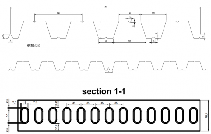Σχεδιάγραμμα σχεδίων της decking μηχανής μετάλλων