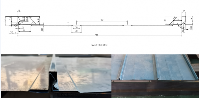 Μόνιμο σχέδιο proflle 2 φύλλων υλικού κατασκευής σκεπής ραφών αιφνιδιαστικός-κλειδαριών